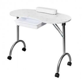 Portable MDF Manicure Table with Arm Rest & Drawer Salon Spa Nail Equipment White