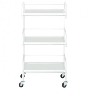 [US-W]Three-Layer Beauty Tool Cart With Glass White